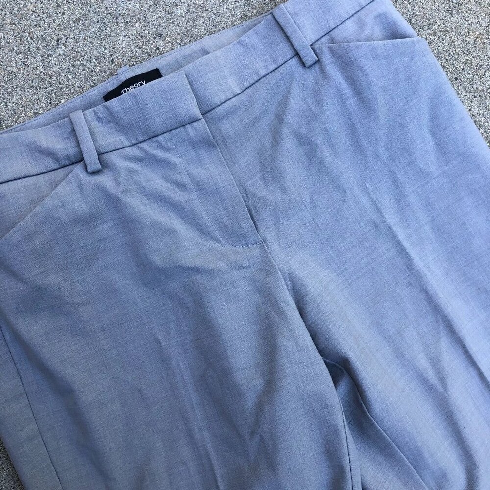 THEORY Izelle Dress Pants Women's 2 Petite Wool Blend Grey Work Office B…​​ - Picture 4 of 9